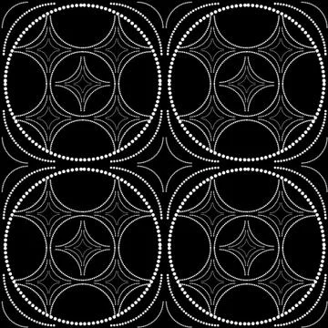 Seamless pattern with white dots on black background Stock Illustration