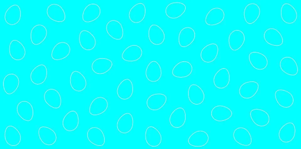 Seamless pattern of white Easter eggs outlines on turquoise background Stock Illustration