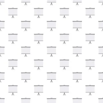 Seamless pattern of white empty presentation screens on tripods Stock Illustration