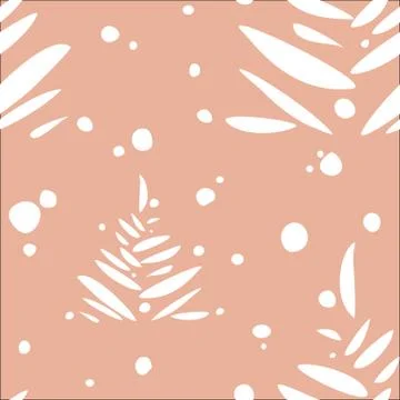 Seamless pattern with white fir and snow Stock Illustration