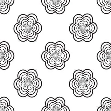 Seamless pattern with white flowers on a blue background Stock Illustration