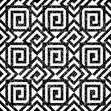 Seamless pattern with white geometric forms 2 7616 Illustrazione stock