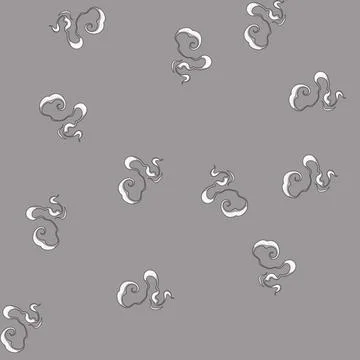 Seamless pattern White grey smoke puff cloud vector 스톡 일러스트