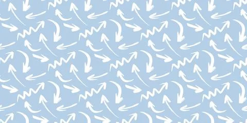 Seamless pattern with white hand drawn arrows Illustrazione stock