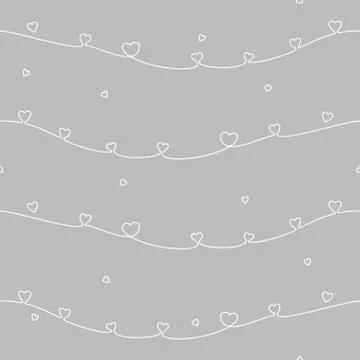 Seamless pattern, white heart valentine's day vector illustration Stock Illustration