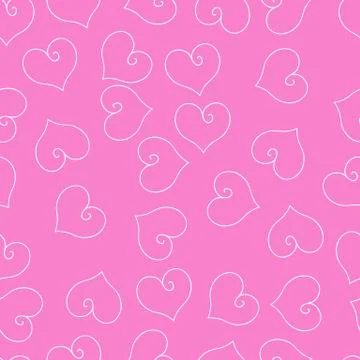 Seamless pattern with white hearts. Stock Illustration