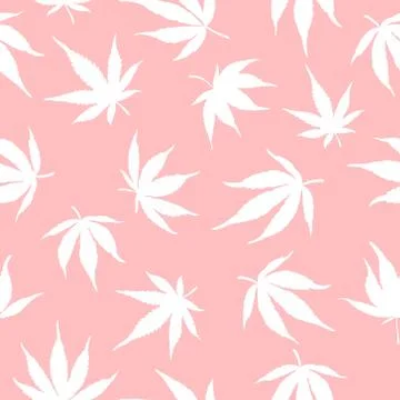 Seamless pattern of white hemp on a pink background Stock Illustration