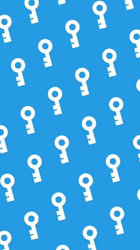 Seamless pattern of white key icons for digital access and security wallpaper Stock Footage 333585567