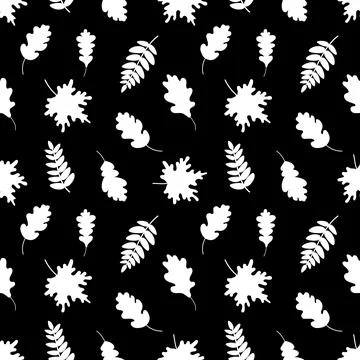 Seamless pattern of white leaves. vector illustration 스톡 일러스트
