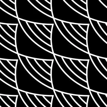Seamless pattern with white lines on black background Stock Illustration