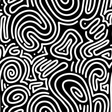 Seamless pattern of white lines on the black background Stock Illustration