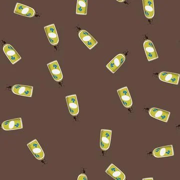 Seamless pattern white lotion cartoon vector sign color Stock Illustration