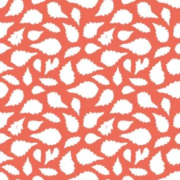 Seamless pattern white Oak leaves collection. nature scandinavian style backg Illustrazione stock