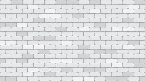Seamless pattern white or gray brick wall texture background - Vector illustrati イラスト素材