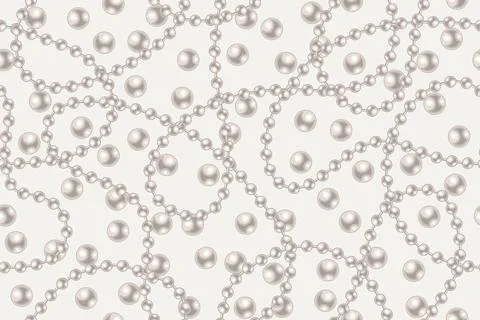 Seamless pattern with white pearl Stock Illustration