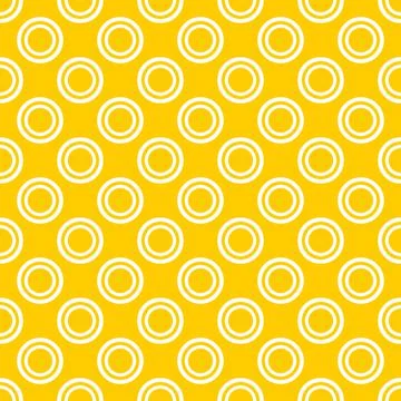 Seamless pattern with white polka dots on a yellow background Stock Illustration