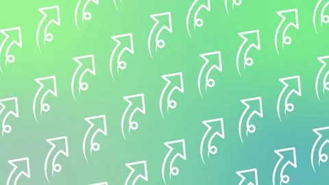 Seamless pattern with white rising arrow icons on a green gradient background an Video stock 328990084
