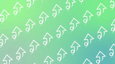 Seamless pattern with white rising arrow icons on a green gradient background an Stock Footage 328990147