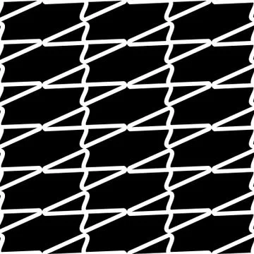 Seamless pattern with white shapes on black background Stock Illustration