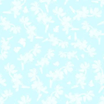 Seamless pattern with white silhouette on light blue background Stock Illustration