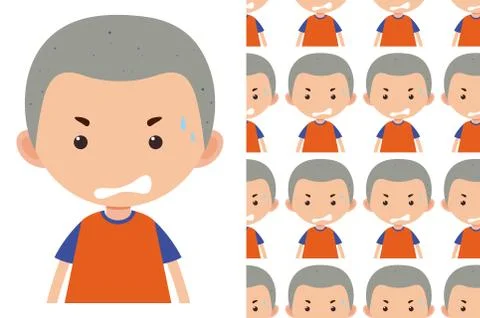 A seamless pattern on white of simple kid characters Stock Illustration