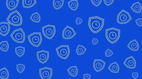 Seamless pattern of white smartphone icons on a vibrant blue background Stock Footage 345539088