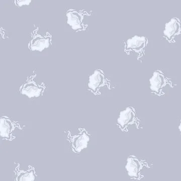 Seamless pattern white smoke puff creating abstract gas cloud Stock Illustration