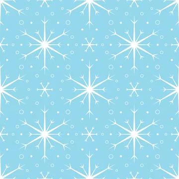 Seamless pattern with white snowflakes Stock Illustration