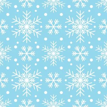 Seamless pattern with white snowflakes Stock Illustration