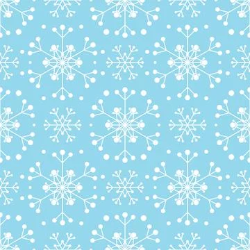 Seamless pattern with white snowflakes Stock Illustration