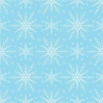Seamless pattern with white snowflakes Illustrazione stock