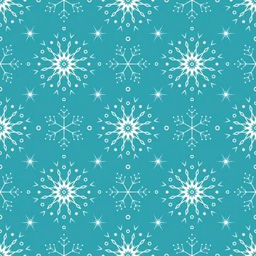Seamless pattern with white snowflakes Illustrazione stock