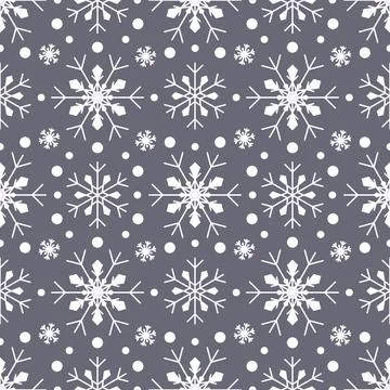 Seamless pattern with white snowflakes Stock Illustration
