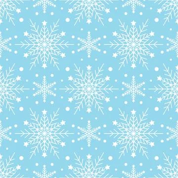 Seamless pattern with white snowflakes Stock Illustration