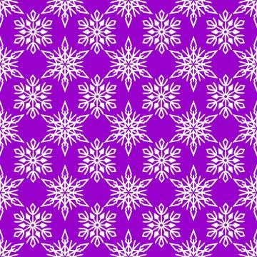 Seamless pattern of white snowflakes on a purple background, texture, design Stock Illustration