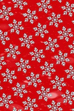 Seamless pattern of white snowflakes on red background. 库存插图