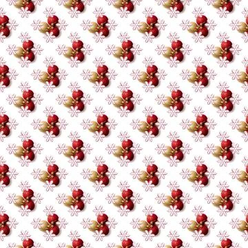 Seamless pattern with white snowflakes on a red background. Christmas texture Stock Photos
