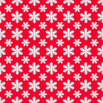 Seamless pattern with white snowflakes on a red background. Christmas texture 스톡 사진