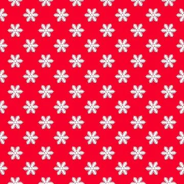 Seamless pattern with white snowflakes on a red background. Christmas texture Stock Photos