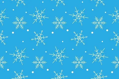 Seamless pattern of white snowflakes vector flat Stock Illustration