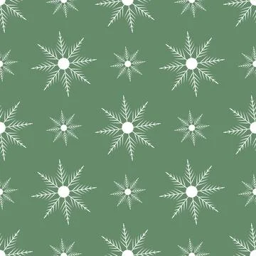 A seamless pattern of white snowflakes. Vector Stock Illustration