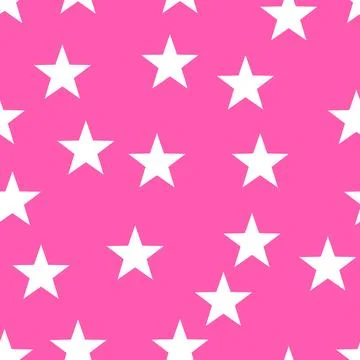Seamless  pattern with white stars on pink background. For wrapping paper, .. Stock Illustration