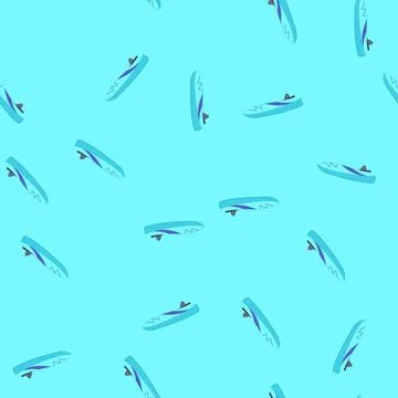 Seamless pattern whitewater kayak cartoon vector Illustrazione stock