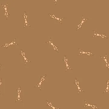 Seamless pattern whittling wood man model cartoon vector Illustrazione stock