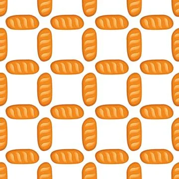 Seamless pattern with whole white loaf bread. 스톡 일러스트