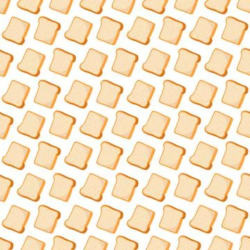 Seamless pattern with whole white loaf bread. Illustrazione stock