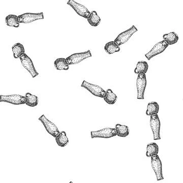 Seamless pattern wick oil lamp sketch hand drawn Illustrazione stock