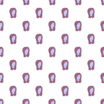Seamless pattern wig head hair fashion background 스톡 일러스트