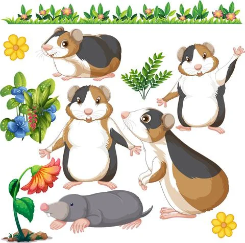 Seamless pattern with wild animals Stock Illustration