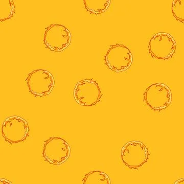 Seamless pattern wild circle fire cartoon vector Stock Illustration